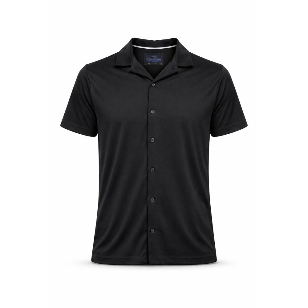 Marc Asher Polo Shirt Small Black Modal Blend Button Front NWT - Picture 1 of 10